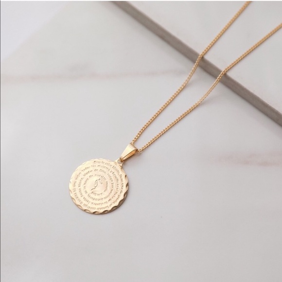 Mary Prayer Necklace | 18k Gold Filled - Picture 3 of 7